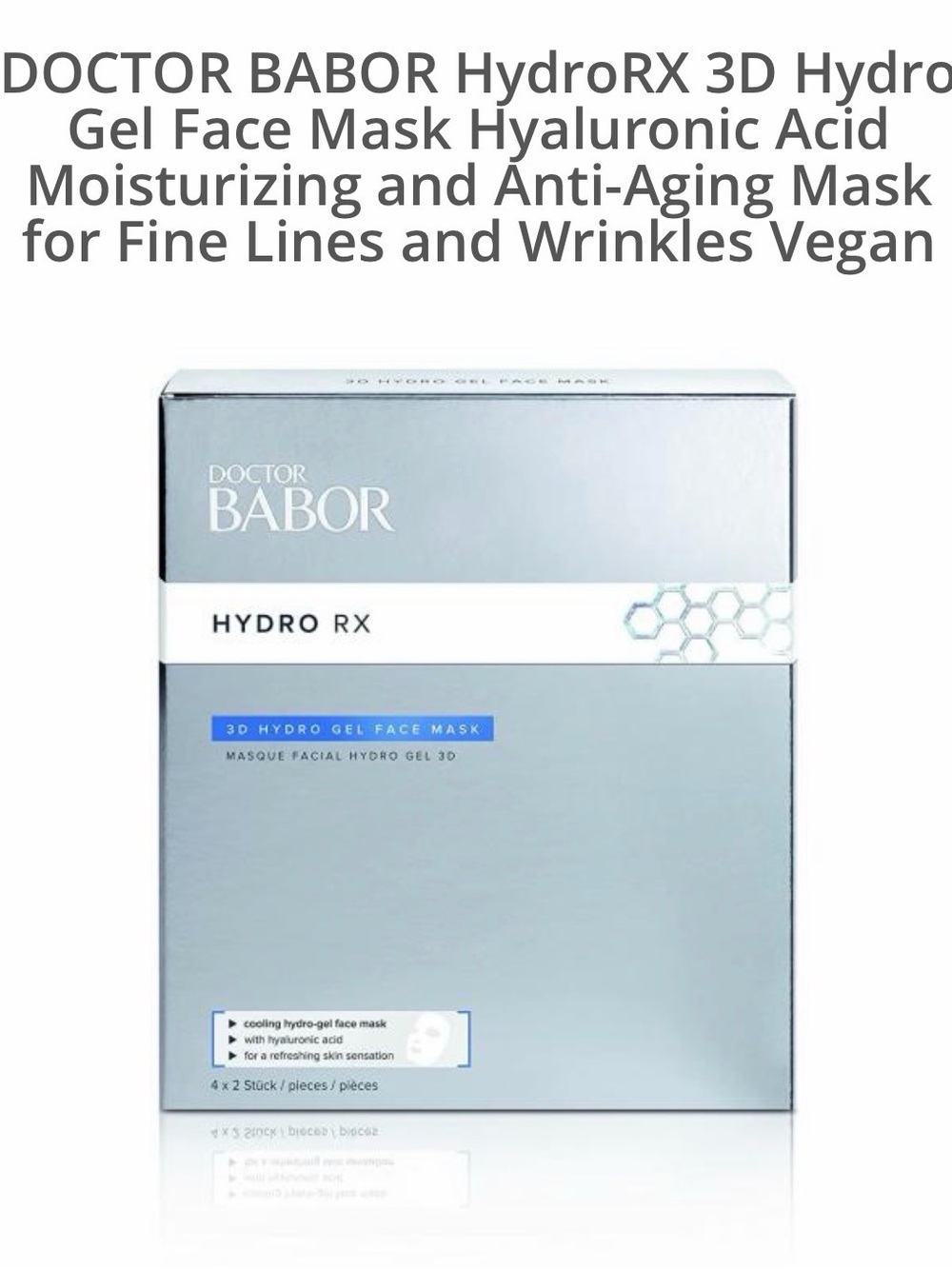 DOCTOR BABOR Hydro RX 3D Hydro Gel Face Mask — Silver